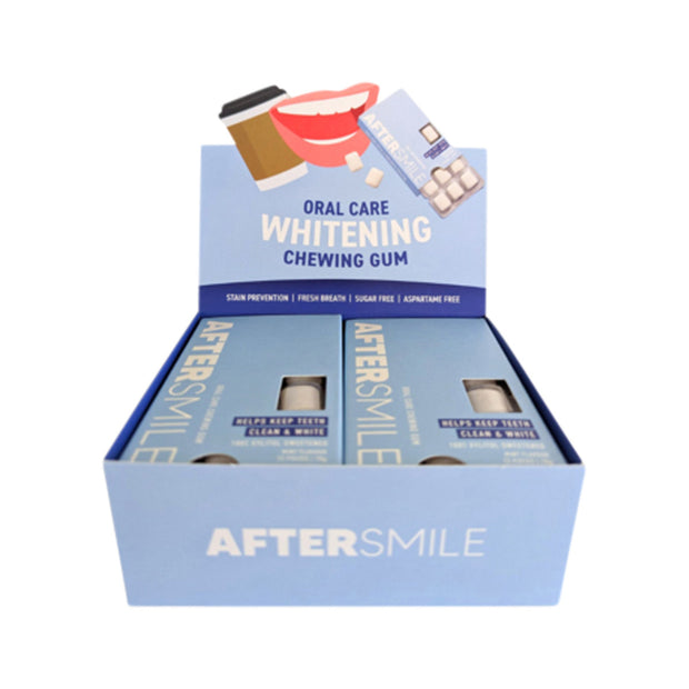 Xylitol Whitening Oral Gum (Clean & White Teeth) Mint 12 Piece Aftersmile