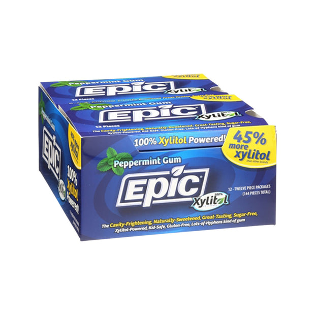 Xylitol (Sugar Free) Gum Peppermint 12 Piece Blister Pack Epic