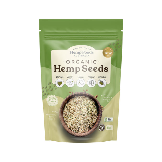 Hemp Seeds Organic Hulled 1kg Essential Hemp