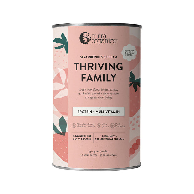 Thriving Protein Organic Pea Rice Strawberries & Cream 450g Nutra Organics
