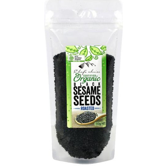 Sesame Seeds Organic Black Roasted 150g Chefs Choice - Broome Natural Wellness