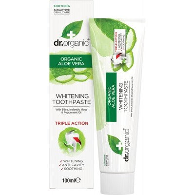 Aloe Vera Toothpaste Whitening 100ml DR ORGANIC - Broome Natural Wellness