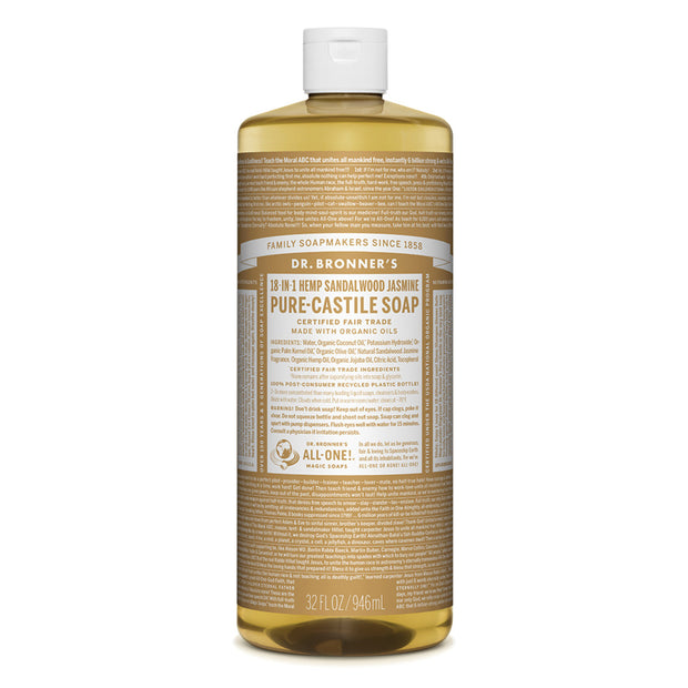 Sandalwood Jasmin 946ml Castile Liquid Soap Dr Bronners - Broome Natural Wellness