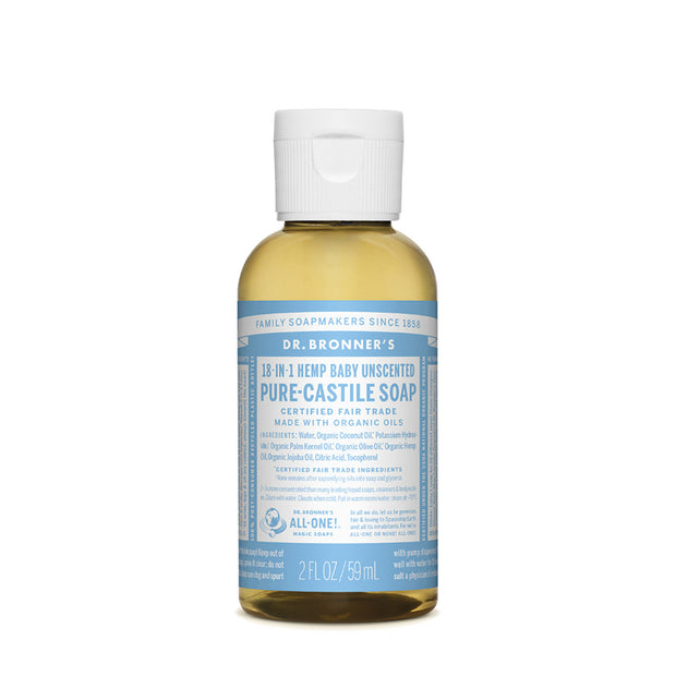 Baby Unscented Castile Liquid Soap 59ml Dr Bronners - Broome Natural Wellness