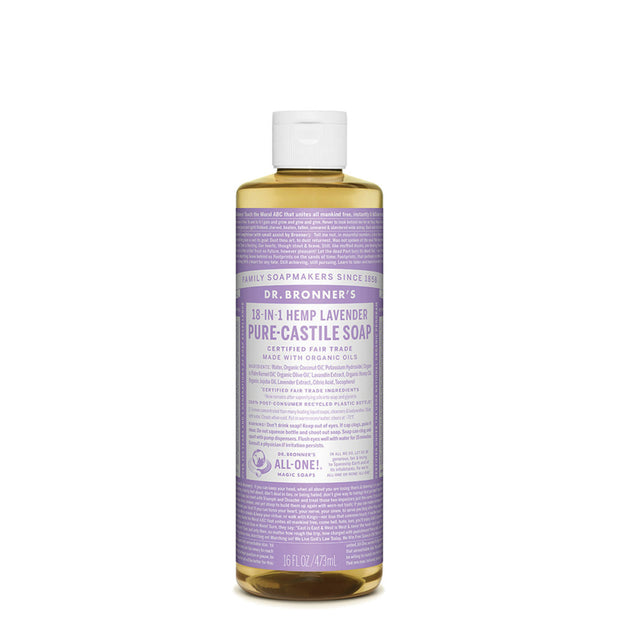 Lavender Castile Liquid Soap 473ml Dr Bronners - Broome Natural Wellness