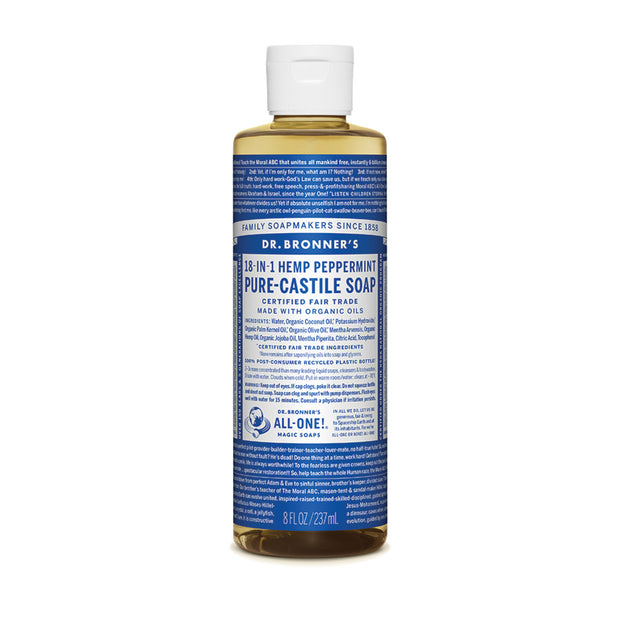 Peppermint Castile Liquid Soap 237ml Dr Bronners - Broome Natural Wellness