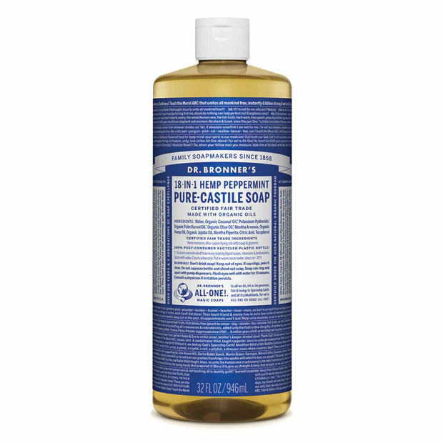 Peppermint Castile Liquid Soap 946ml Dr Bronners