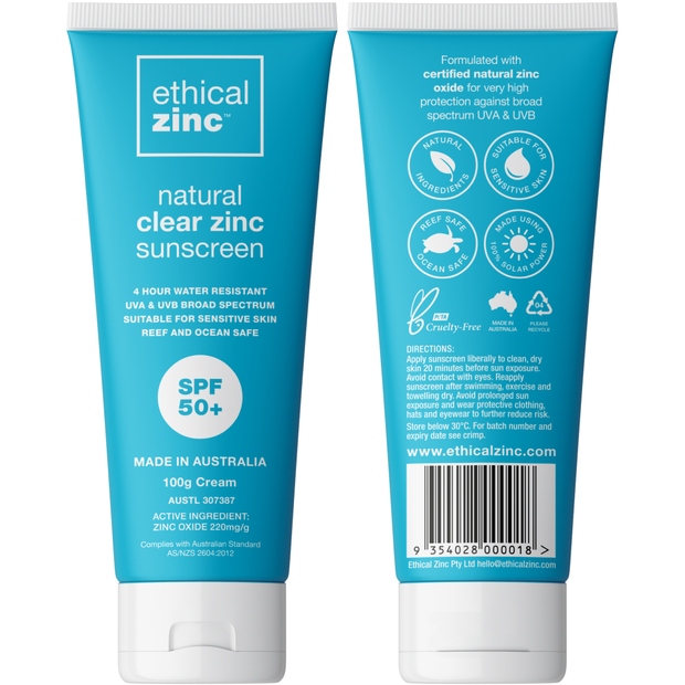 Zinc Sunscreen SPF 50+ 100ml Ethical Zinc
