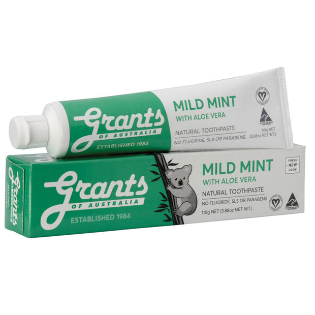Mild Mint With Aloe Vera Toothpaste 110g Grants - Broome Natural Wellness