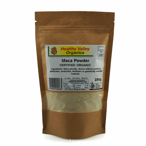 Maca Powder Organic Raw 250g Healthy Valley Organics - Broome Natural Wellness
