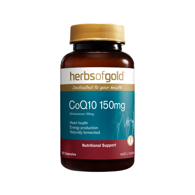 Co Q10 150mg in Rice Bran Oil 60C Herbs of Gold