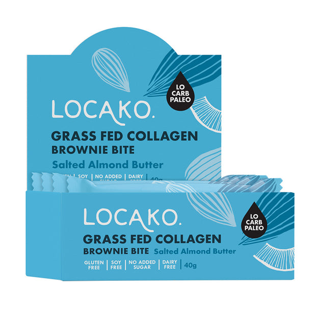Collagen Brownie Bites Salted Almond 38g Locako - Broome Natural Wellness