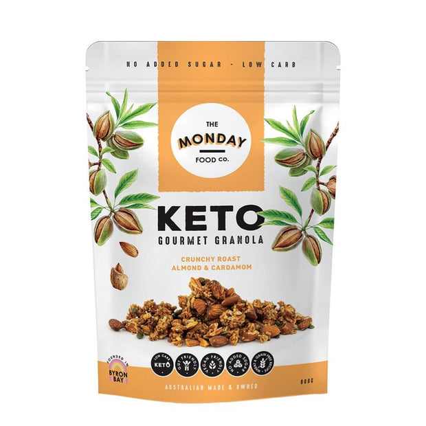 Keto Granola Crunchy Roast Almond & Cardamon 800g Monday Food Co - Broome Natural Wellness