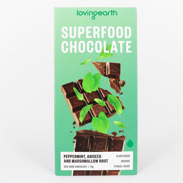 Peppermint & Aniseed Chocolate 70g Loving Earth