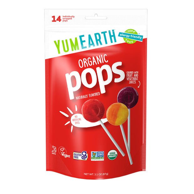 Lollipops Organic Assorted Fruit 85g Yum Earth