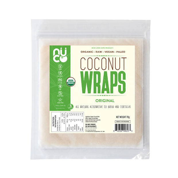 Wraps Coconut Organic 5 Wraps 70g Nuco