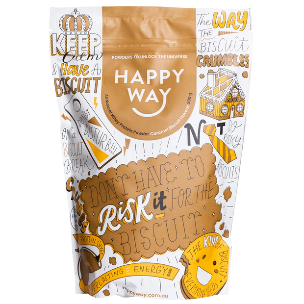Whey Protein Powder Caramel Biscuit 500g Happy Way