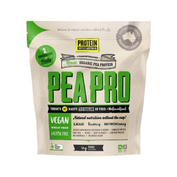 Organic Raw Pea Protein Vegan Unflavoured 1kg Protein Suplies Australia