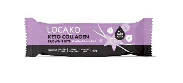 Keto Collagen Vanilla & Hazelnut Prebiotic Bar 40g LOCAKO