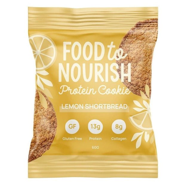 Collagen Protein Cookie Lemon Shortbread 60g Food To Nourish