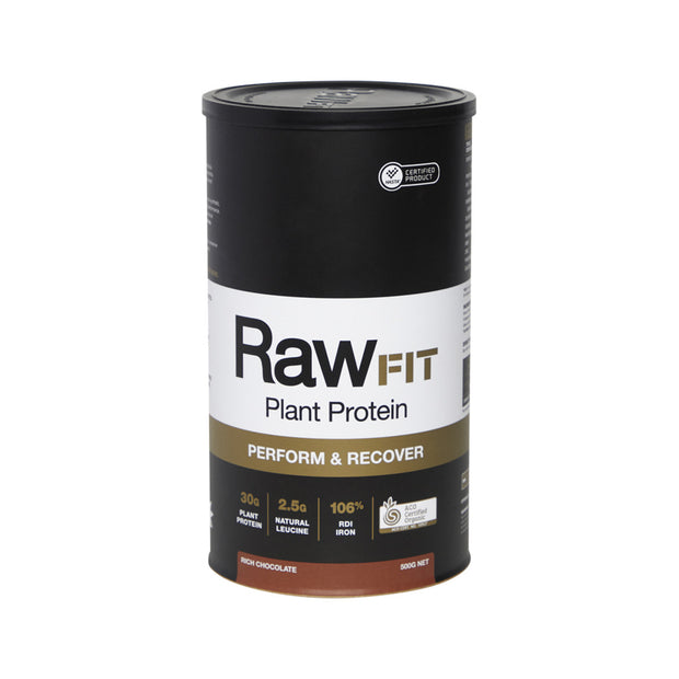 RAW FIT Plant Protein Perform and Recover Chocolate 500g AMAZONIA