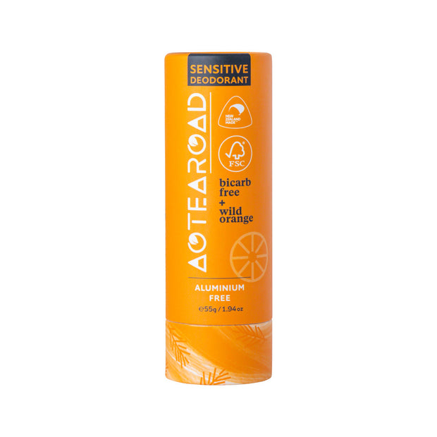 Deodorant Stick Bicarb Free and Wild Orange 55g Aotearoad