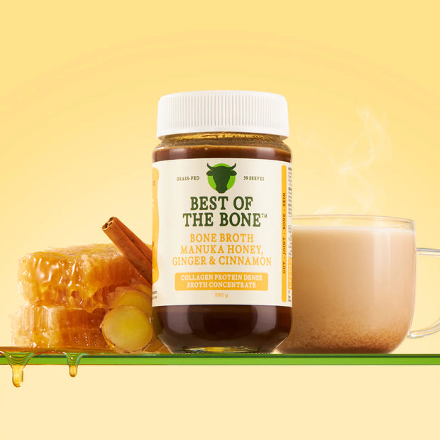 Bone Broth Manuka Honey, Ginger & Cinnamon 390g Best of the Bone