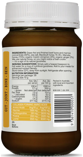 Bone Broth Manuka Honey, Ginger & Cinnamon 390g Best of the Bone