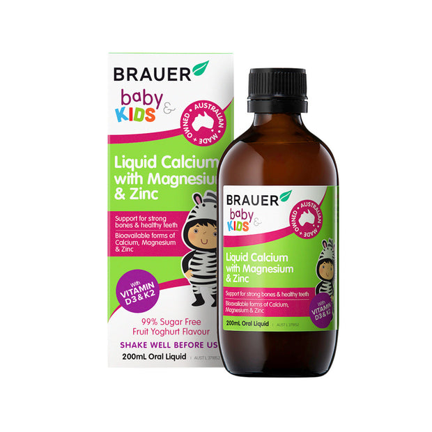 Baby & Kids Calcium With Magnesium & Liquid Zinc 200ml Brauer