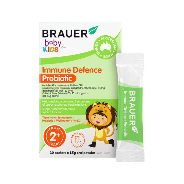 Baby & Kids Immune Defence Probiotic Oral Powder Sachets 1.5g x 30 Brauer