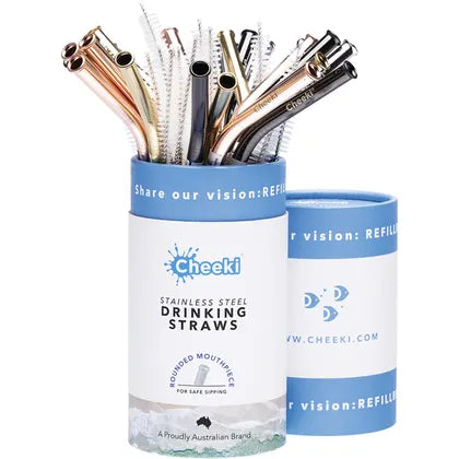 Straws Stainless Steel All Colours Cheeki