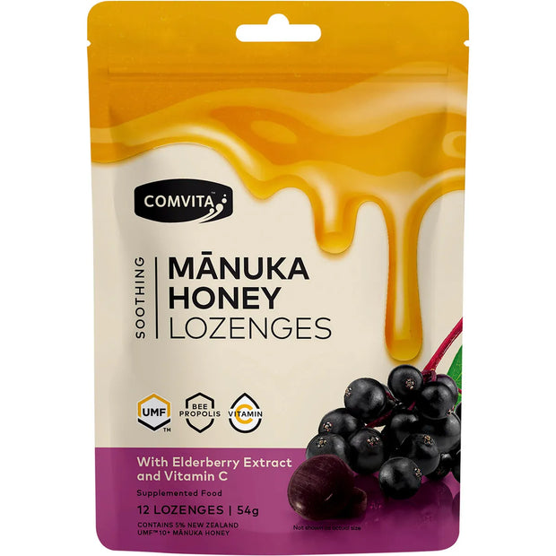 Manuka Honey Lozenges Elderberry Extract & Vitamin C 4.5g