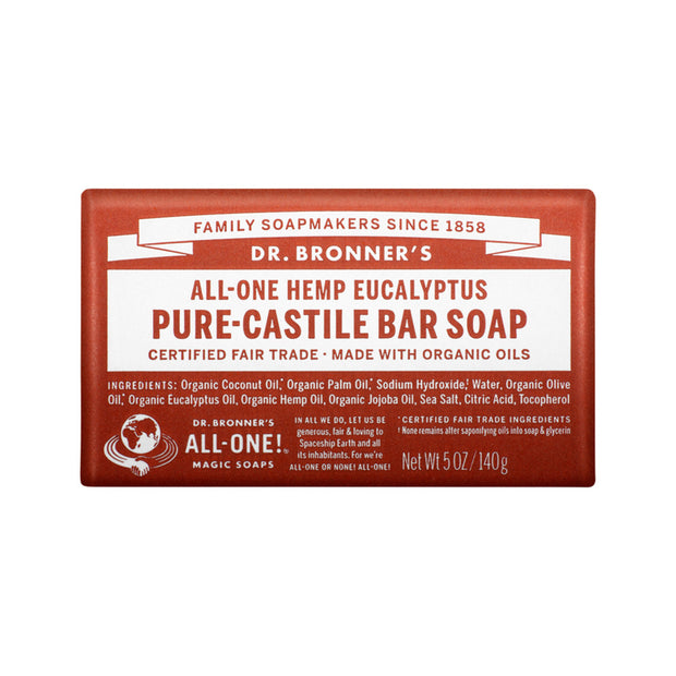 Eucalyptus Castile Soap Bar 140g Dr Bronner