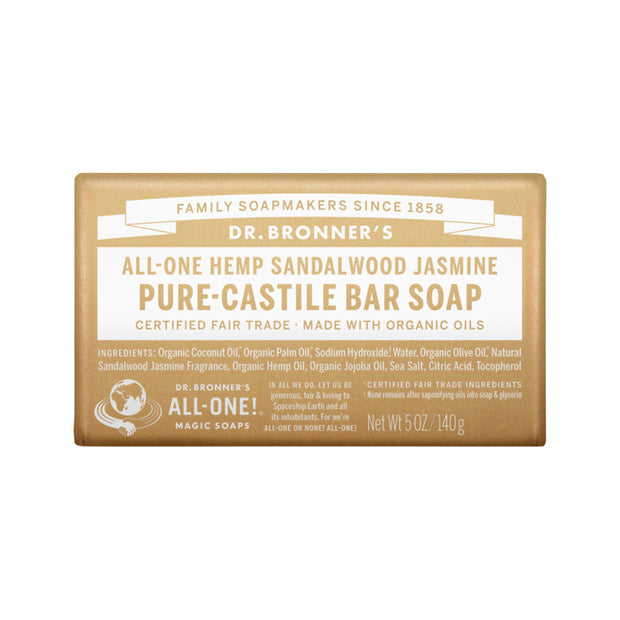 Sandalwood Pure Castile Soap Bar 140g Dr Bronners