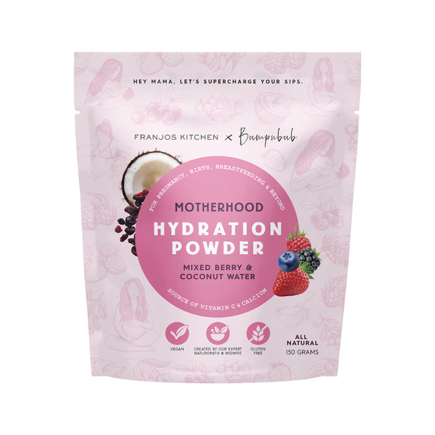 Motherhood Hydration Powder Mixed Berry and Coconut Water 150g Franjo