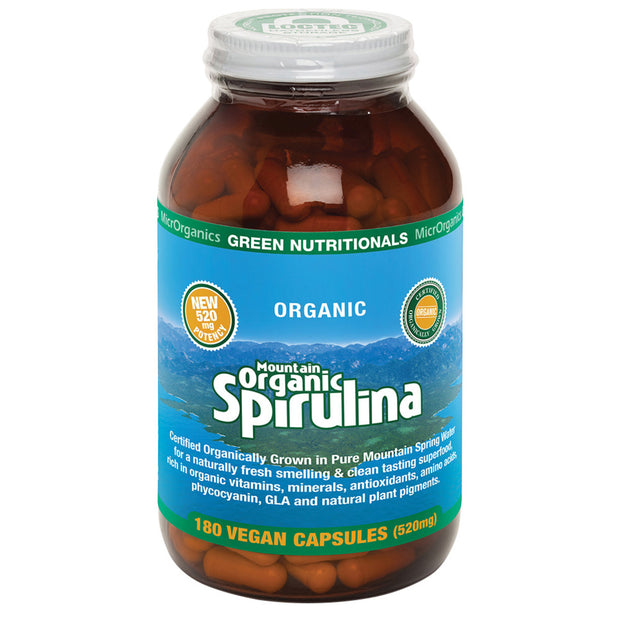 Spirulina Mountain Organic 180VC MicrOrganics Green Nutritionals