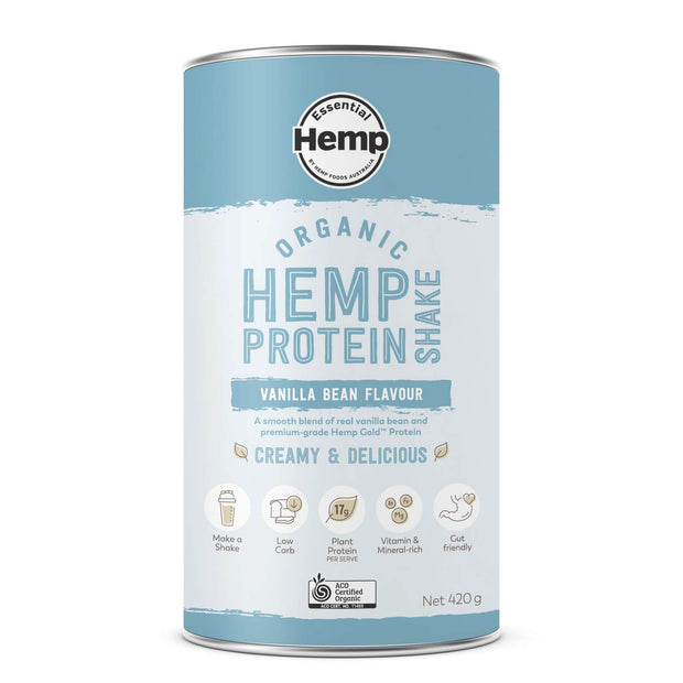 Hemp Protein Powder Organic Vanillla 420g Hemp Foods Australia