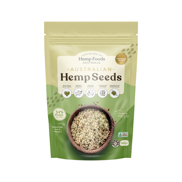 Australian Hulled Hemp Seeds 800g Essential Hemp