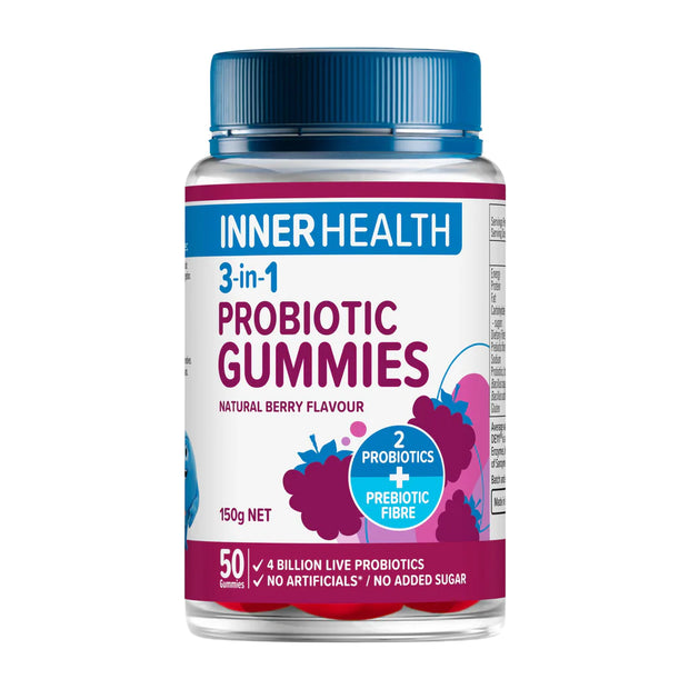 Probiotic Gummies Adult Raspberry 50 Inner Health