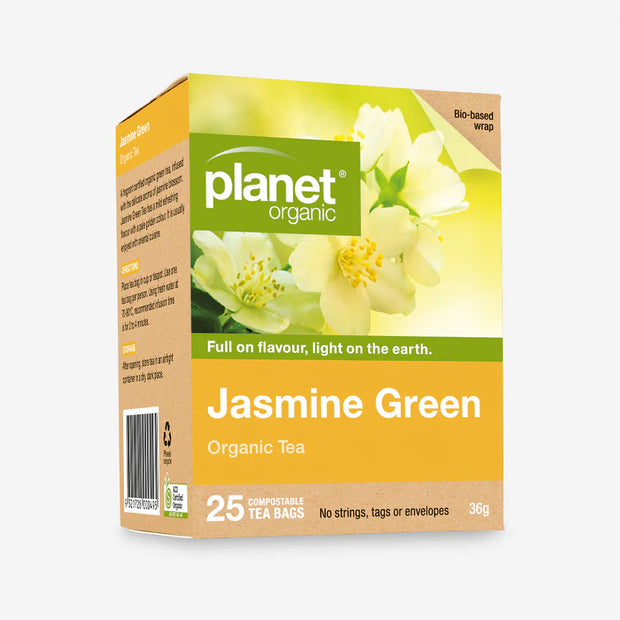 Jasmine Green Organic Tea 25 Bags Planet Organic