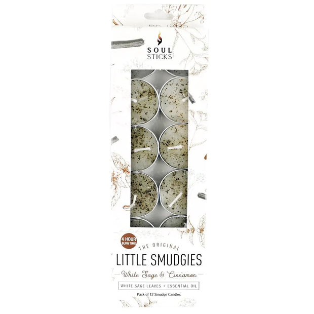 Smudge Soy T-Light Candle (12pk) – White Sage & Cinnamon