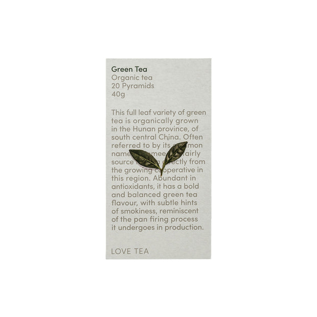 Green Tea Organic Pyramid Tea Bags 20 Love Tea