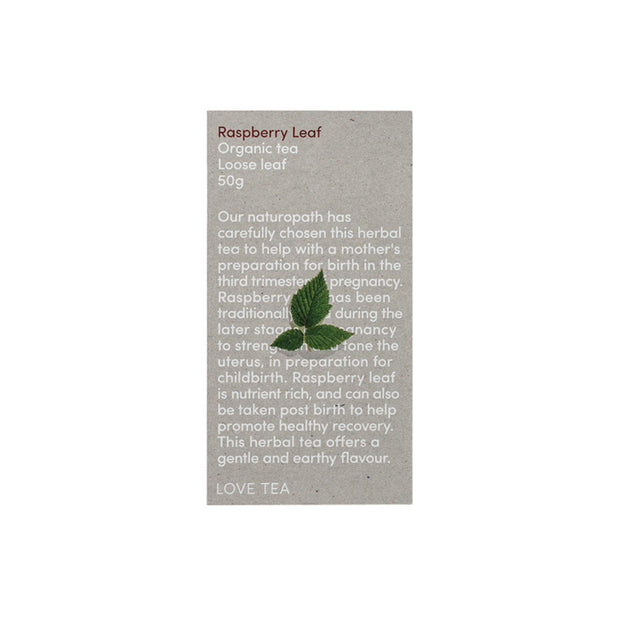 Raspberry Leaf Tea Organic Loose Leaf 50g Love Tea