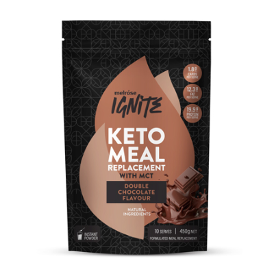 Keto Meal Replacement With MCT Double Choc 450g Melrose