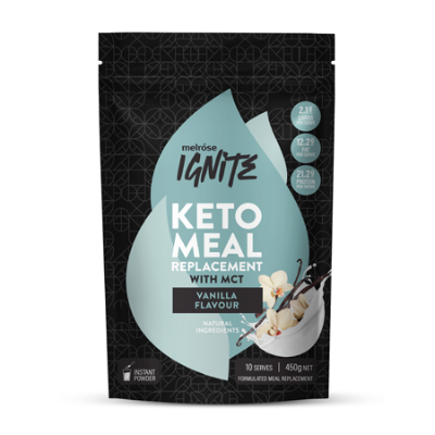Keto Meal Replacement With MCT Vanilla Bean 450g Melrose