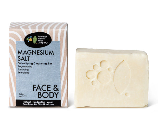 Face & Body Detoxing Cleansing Bar Magnesium Salt 100g Australian Natural Soap Company