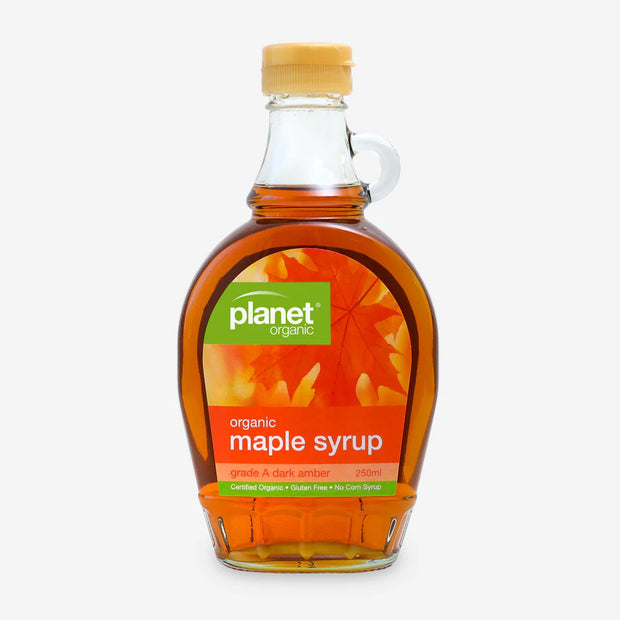 Maple Syrup Organic Grade A Dark Amber 250ml Planet Organic
