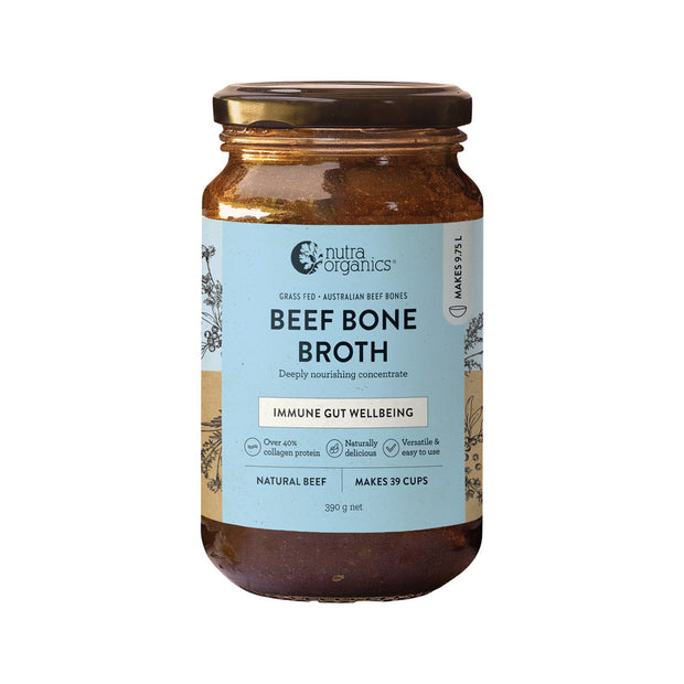Beef Bone Broth Concentrate Natural 390g Nutra Organics