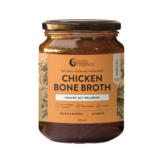 Chicken Bone Broth Concentrate Lemon & Paprika 250g Nutra Organics