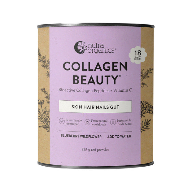 Collagen Beauty With Bioactive Collagen Peptides and Vitamin C Blueberry Wildflower 225g Nutra Organics